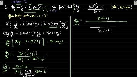Differentiation - [DELHI, ALL INDIA] Problems on First Order Derivatives - Example#3