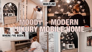 WHERE I’VE BEEN 😭🤍 AFFORDABLE MOODY + MODERN LUXURY MOBILE HOME DINING ROOM BUILT-IN! 