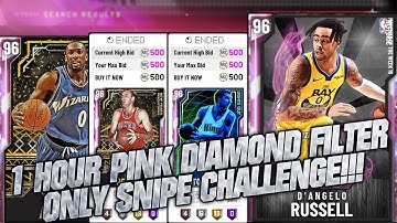 NBA2K20 - 1 HOUR PINK DIAMOND FILTER ONLY SNIPE CHALLENGE!!! 100K+ MT MADE!!