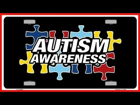 Autism Awareness Ribbon Vanity Metal Vanity License Plate Sign - MOI Shop