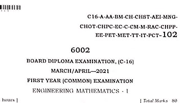 Diploma - C16 - Maths1 - April2021 Paper - Part B(LAQ) Solutions