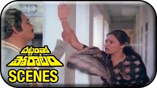 Chattamtho Poratam Movie Scenes | Madhavi Challenging Rao Gopal Rao | Chiranjeevi | Madhavi