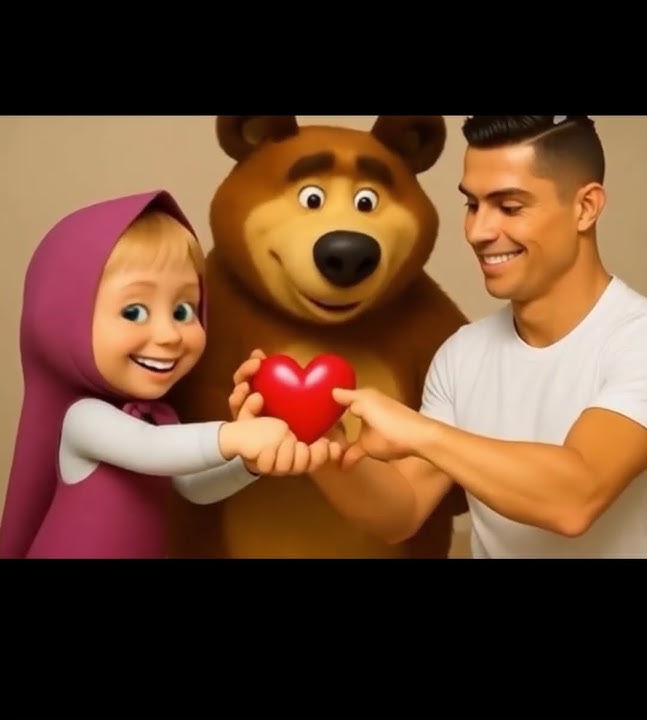 Masha, the Bear, and Cristiano Ronaldo love you. 💖🧒🐻⚽