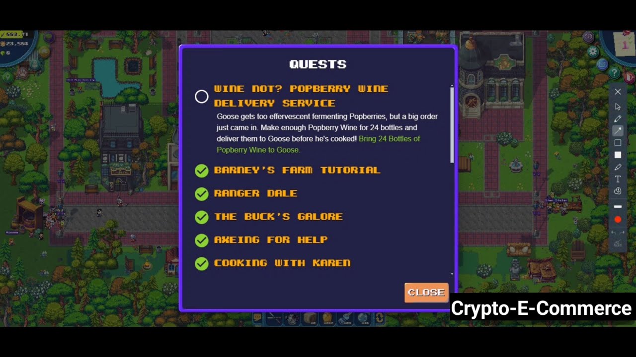 Pop Berry wine not Quest complete in Pixels Game increase 50 reputation points