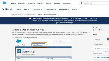 Create a Department Object|Salesforce|Trailhead#salesforcebeginner #salesforcetrailhead #salesforce