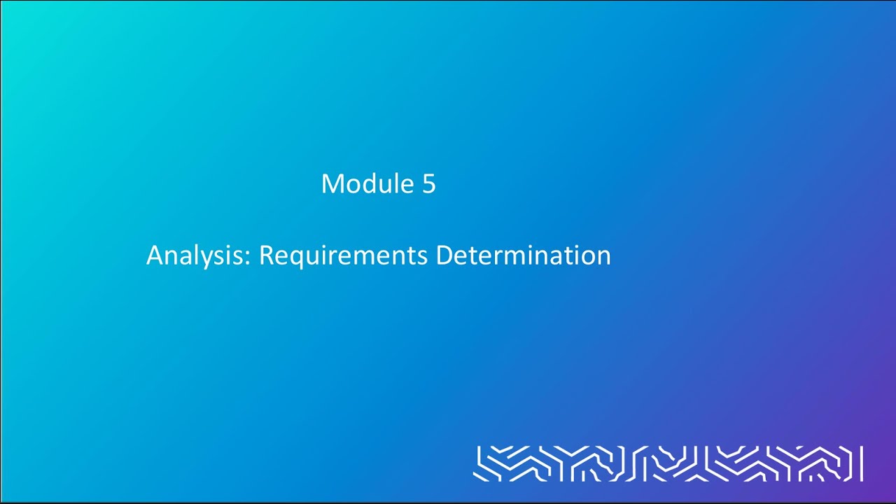 IT353 - CS352 - DS361 Module 5: Analysis: Requirements Determination ...