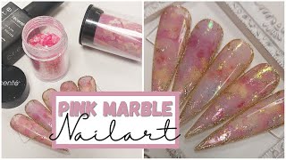 Pink marble NAIL ART met folies en flakes ♥ Beauty Nails Fun