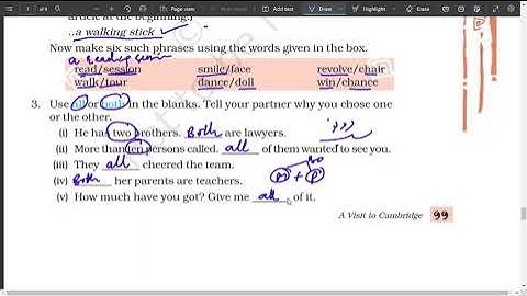 A visit to cambridge class 8 question answer | WORKING WITH LANGUAGE, SPEAKING, WRITING