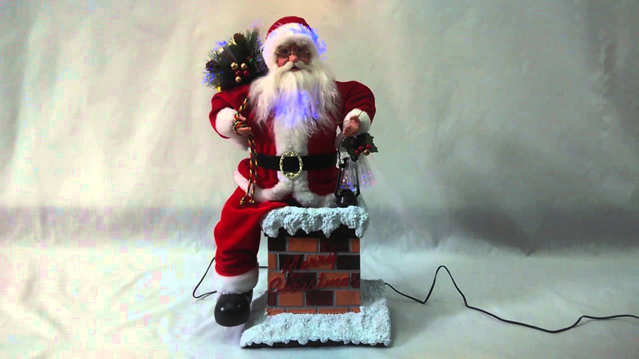 Music Move Fiber Optic Handmade Collect Santa Claus Doll Xmas Decor in