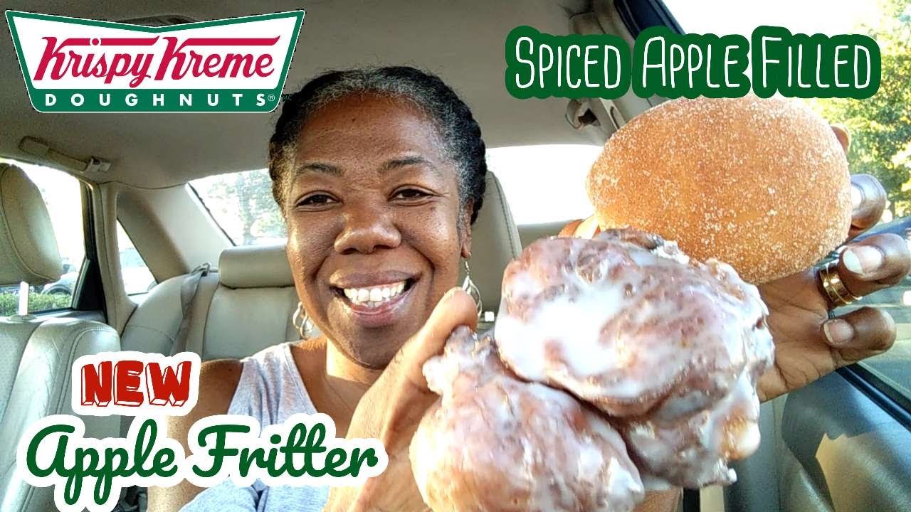 Krispy Kreme New Apple Fritter & Spiced Apple Doughnut Review Cooking Conversations YouTube