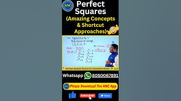 Perfect Square Concepts | ‎@AnilNairClasses  #mathstricks #problemsolving #shortcuts #perfectsquare