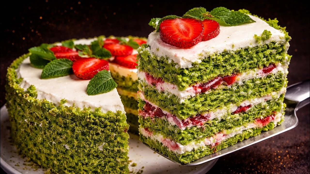 Изумрудный торт со шпинатом 🍓 Тает во рту