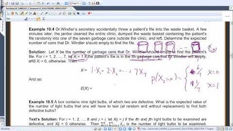 Section 10.1: Expected Values of Sums of Random Variables, Part 2