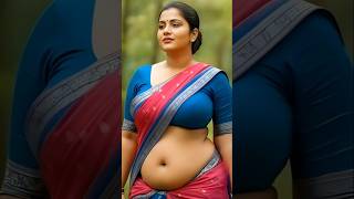 Elegant Coral Pink Saree Look Blue Blouse Beauty In Nature Desi Sarees Graceful Fashion