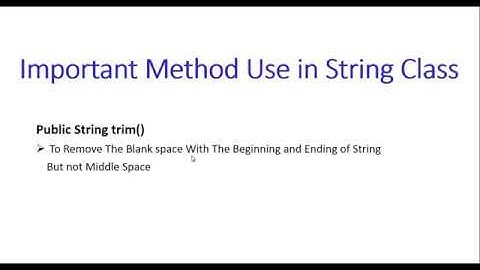 trim() Method in Java in Urdu/Hindi