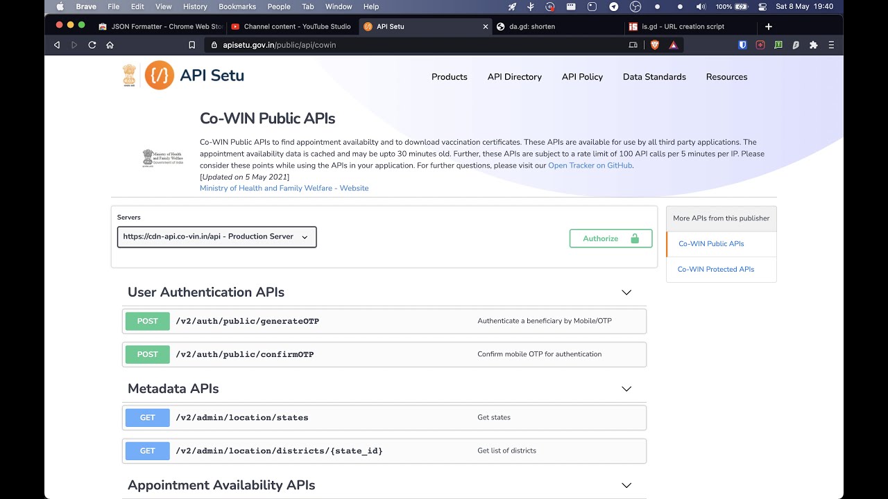 Vaccine Tracker using Co-WIN Public APIs