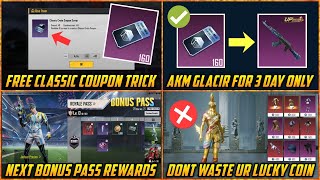 🔴 Free CLASSIC CRATE COUPON Trick in BGMI | Next Bonus Pass Rewards | Don't Waste Lucky Coins Now !
