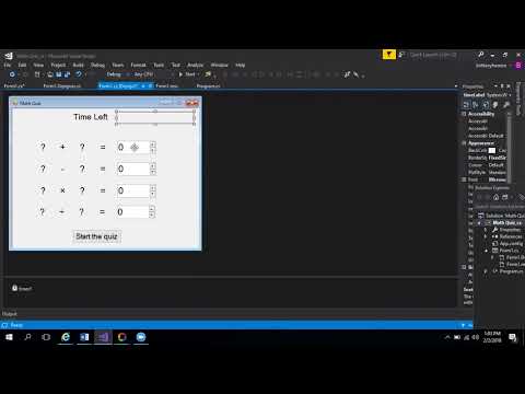 Timed Math Quiz Visual Studio