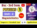 Lec - 5| Ampere's Circuital Law &amp; It's Applications | B.Sc 3rd Sem Physics Unit 2nd (MagnetoStatics)