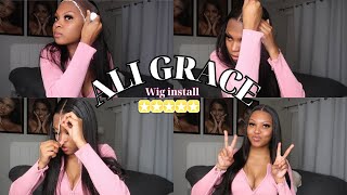 ALIGRACE: 13x4 frontal wig install/tutorial