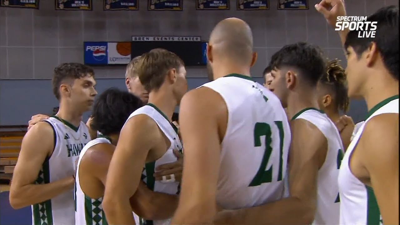 UH Manoa Mens Volleyball defeat UCSB in semis of championship tournament