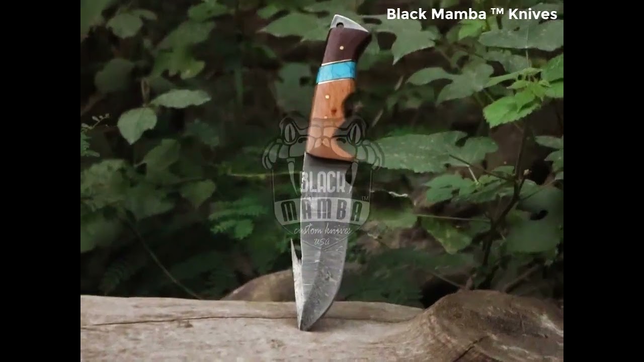 Bmk-165 California King Snake Damascus Skinner Hunting Knife