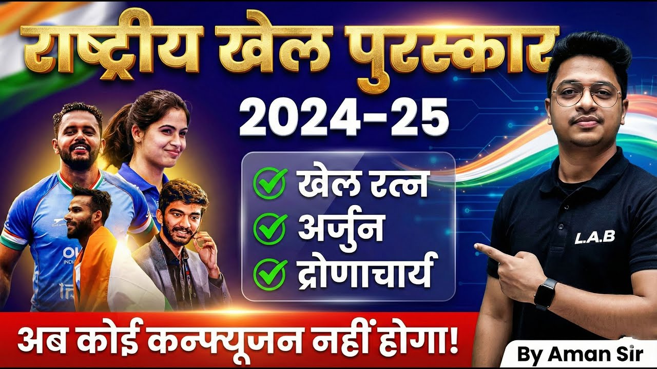 राष्ट्रीय खेल पुरस्कार 2024–25 | Sports GK Most Important Questions | Sports Awards By Aman Sir