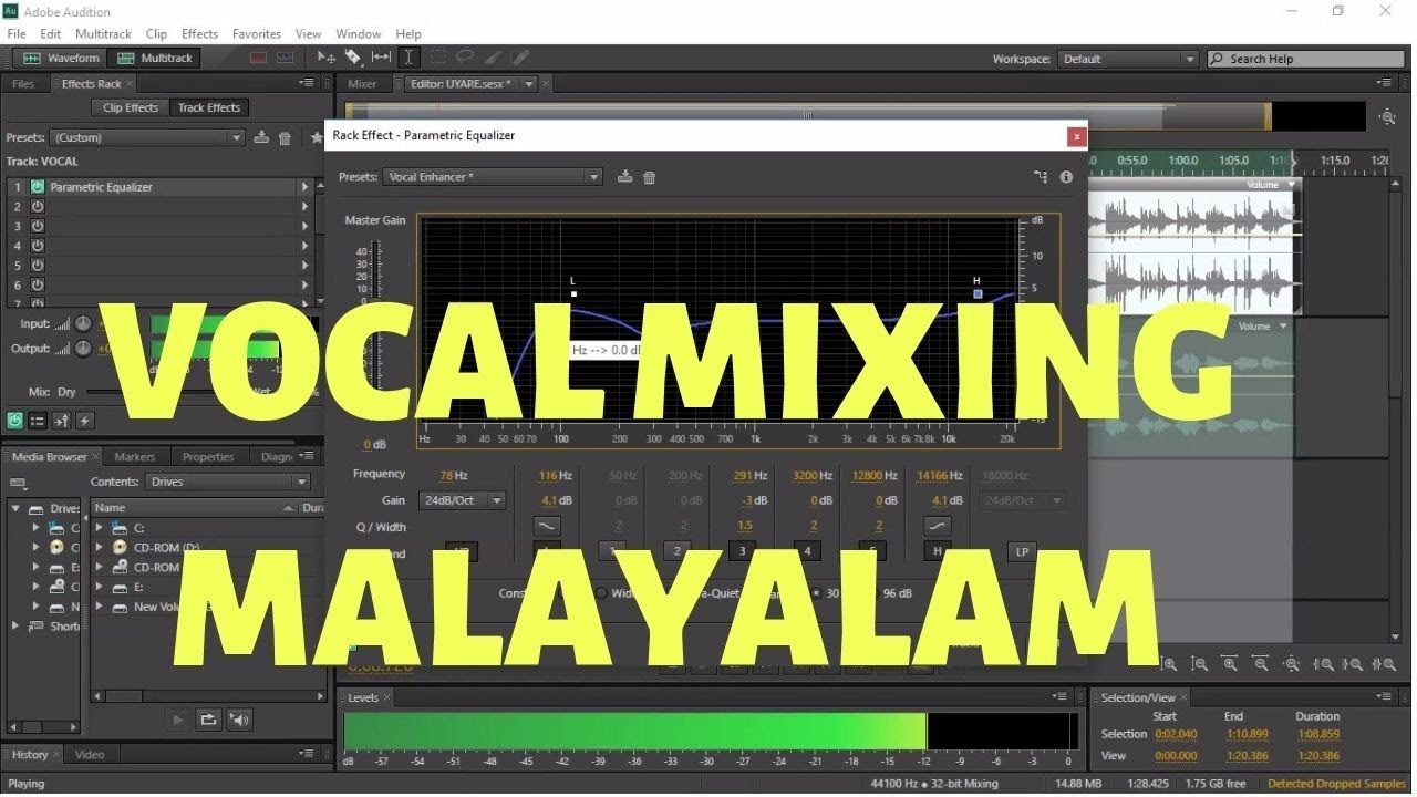 Vocal Editing Malayalam - Mixing song with Adoble Audition