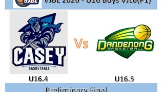 VJBL 2026 VJL6 P1 Preliminary Final Casey 4 Vs Dandenong 5