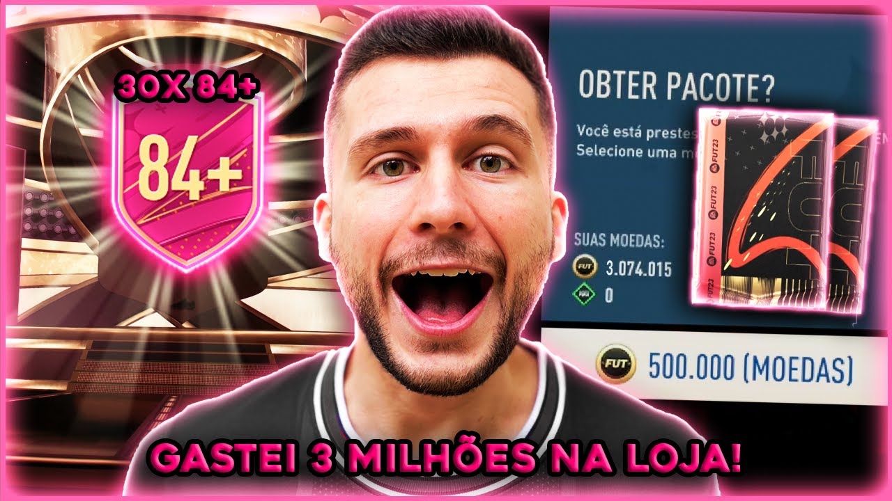 GASTEI 3 MILHÕES DE COINS NOS PACKS DA LOJA & ABRI VÁRIOS 30X 84+ VALEU A PENA? FIFA 23 - UT