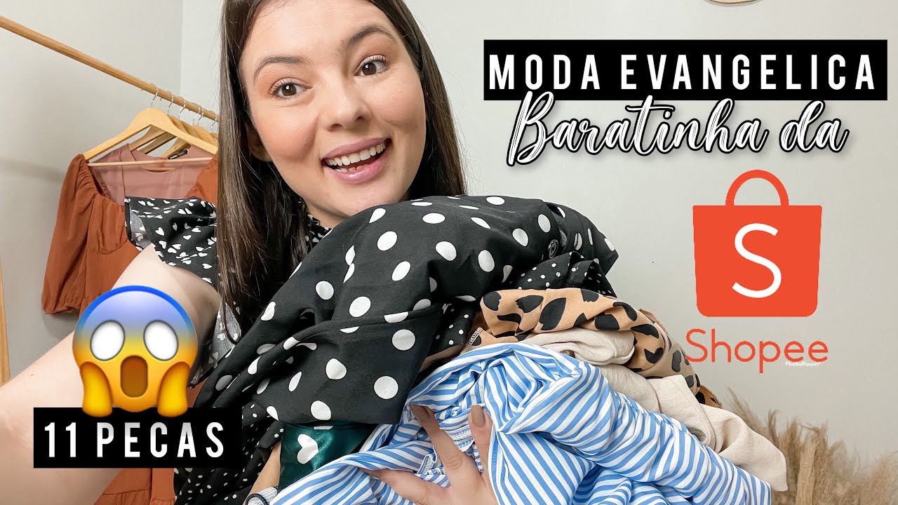 Moda evangélica/Modesta baratinha na SHOPEE - Provando as peças - LOVITO - Vestido de 46,00 😱