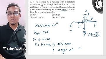 A block of mass \( m \) is moving with a constant acceleration 