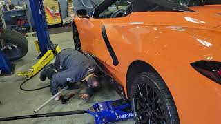 Installation of a 5VM Black Carbon Flash Rocker Panel Extensions on my 2023 C8 Z51 2LT HTC(2)