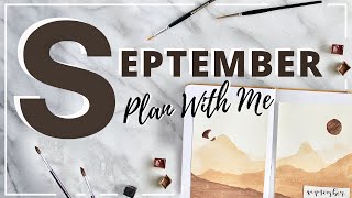 SEPTEMBER PLAN WITH ME:Using Watercolours For the First Time -Beginner Bullet Journal|CREATEWITHCAIT screenshot 5