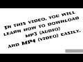 How to download mp3 (audio) and MP4 (video) easily without using Download Apps Mp3 Song