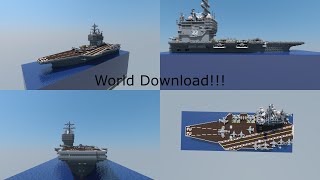 Minecraft Bedrock/MCPE Aircraft Carrier Creation(with planes)!!! + World Download!!! screenshot 1