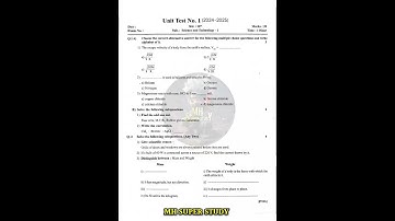 Class 10th Science Part 1 First Unit Test Question Paper 2024 #10th #ssc #shorts