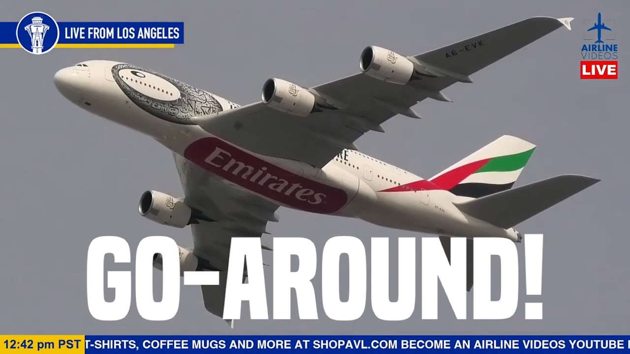 Airbus A380 GO-AROUND!