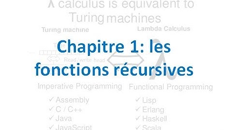 CHAPITRE I : Les fonctions récursives