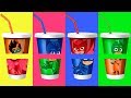 PJ Masks Half Cups Joining Learn Colors Finger Family Rhymes for Kids