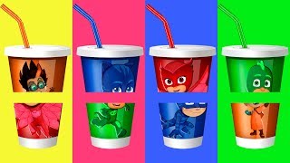 PJ Masks Half Cups Joining Learn Colors Finger Family Rhymes for Kids