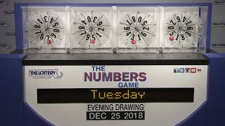 Evening Numbers Game Drawing: Tuesday, December 25, 2018