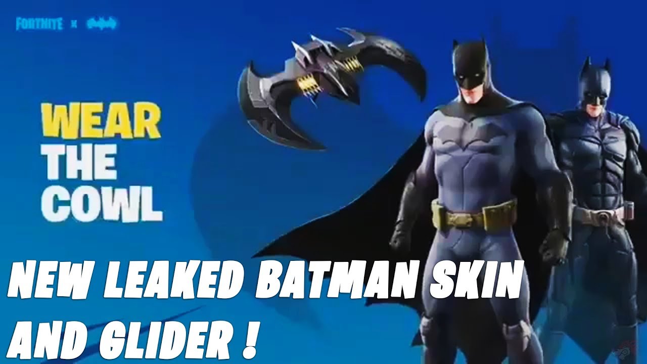 Fortnite New Leaked Batman Skin And Glider Fortnite X Batman Season X Youtube