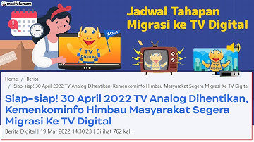 SIAP-SIAP !!! Ini Jadwal Lengkap ASO (Analog Switch Off) 2022 Penghentian TV Analog jadi TV Digital