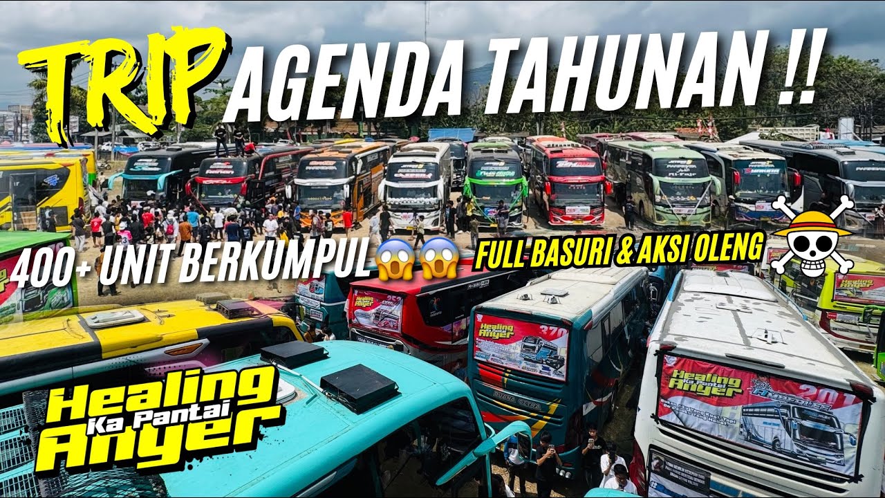 SEMUA BUS ARTIS BERKUMPUL‼️Trip Anyer 24 Agustus LuaAaarr BiasahH🔥Satu PANTAI FULL BASURI😱