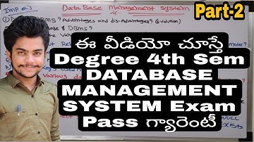 Data base management Degree 4th Sem || Degree 4th sem DBMS Important questions video part-2