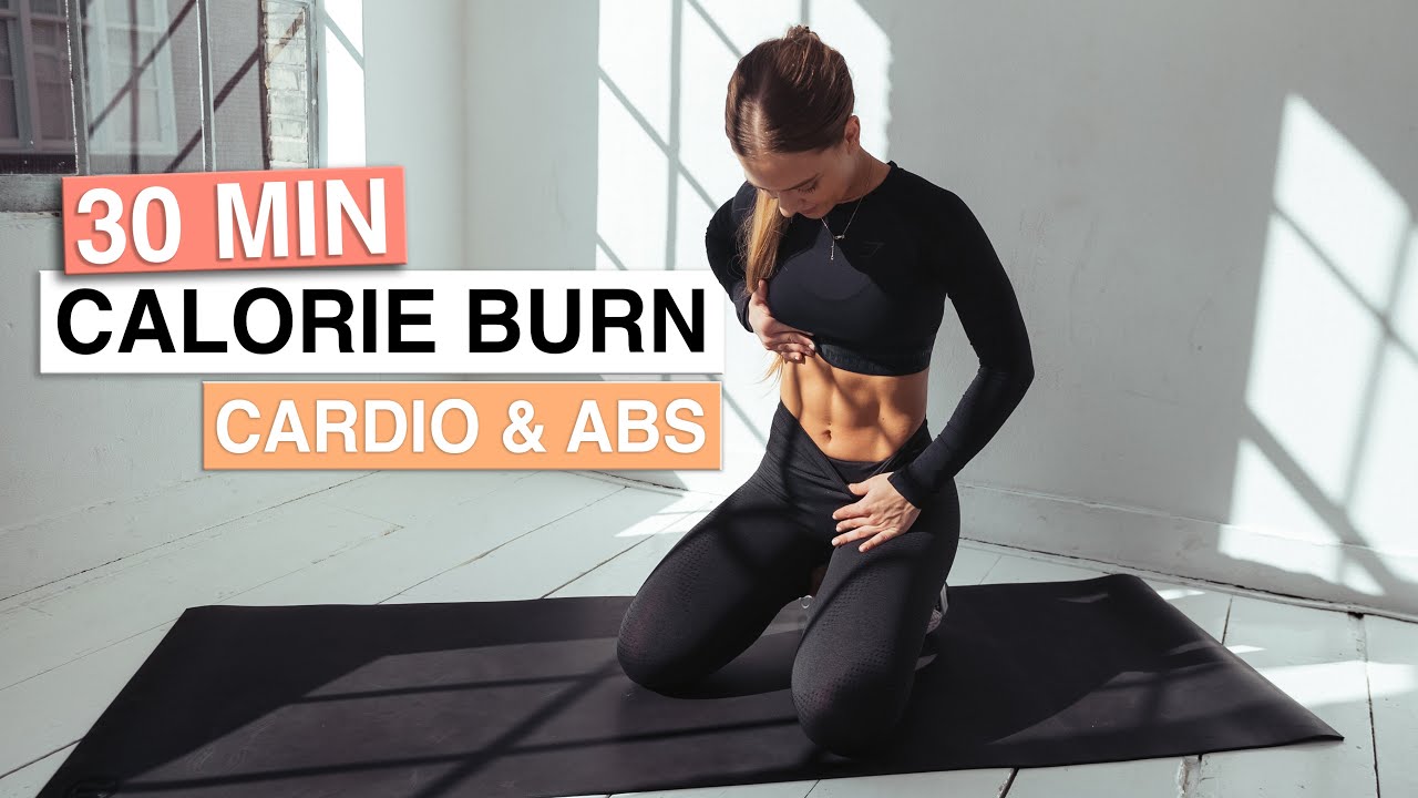 30 MIN CALORIE BURN HIIT Workout - Cardio & Abs, No Equipment & No ...