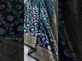 🦚 Premium Satin silk Banarasi saree in peacock shade with gold zari jaal design  throughout 🫶
