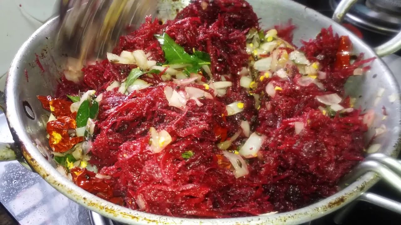 Beetroot recipe in Kannada Beetroot dry fry Pallya maduva vidhana