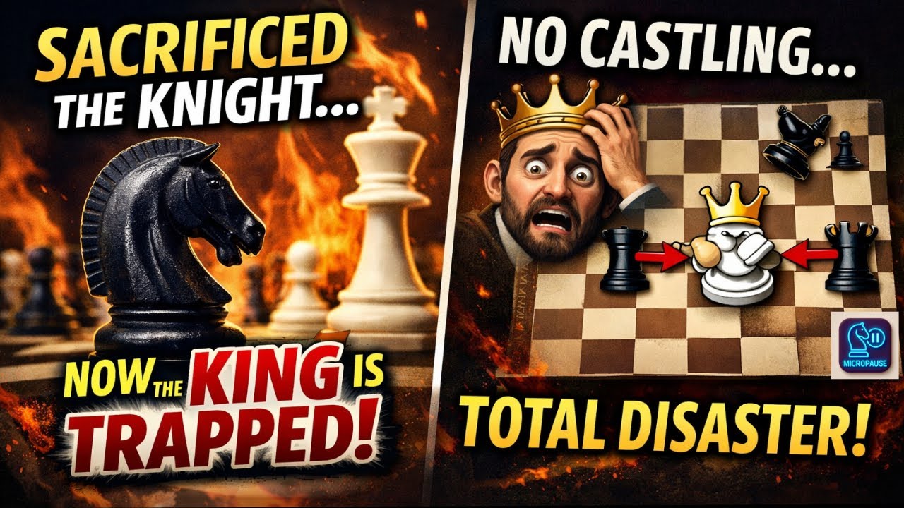 Knight Sacrifice Destroys Castling — Complete Game Domination | Micropause